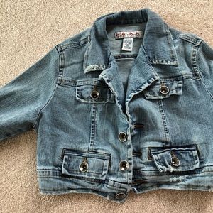 Y2K cropped long sleeve denim jacket